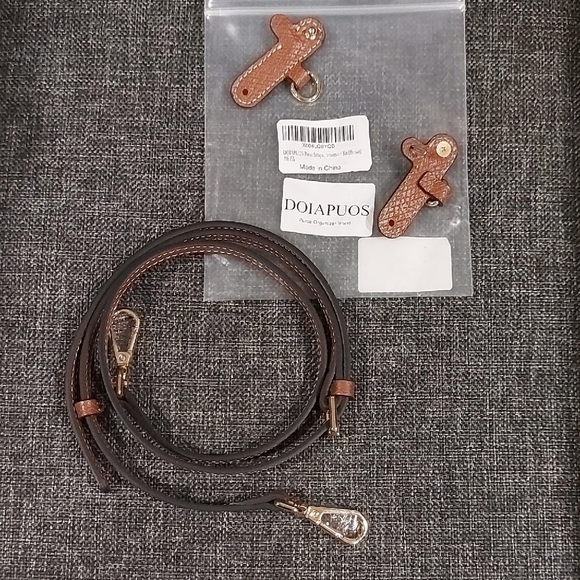 Brown Leather Bag Strap Set - Picture 2 of 4